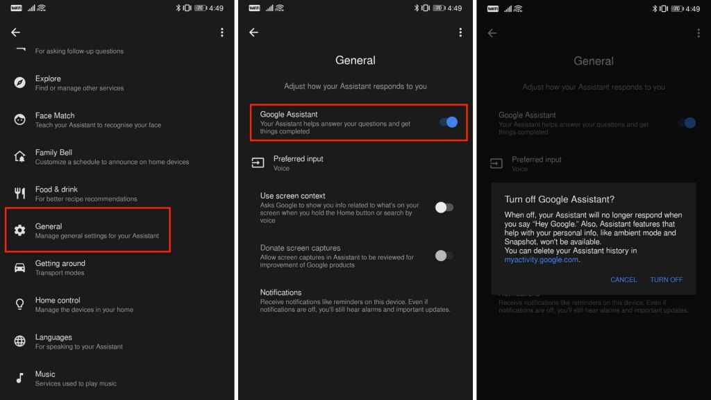 Turn Off Google Assistant