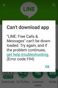 google play store error 194